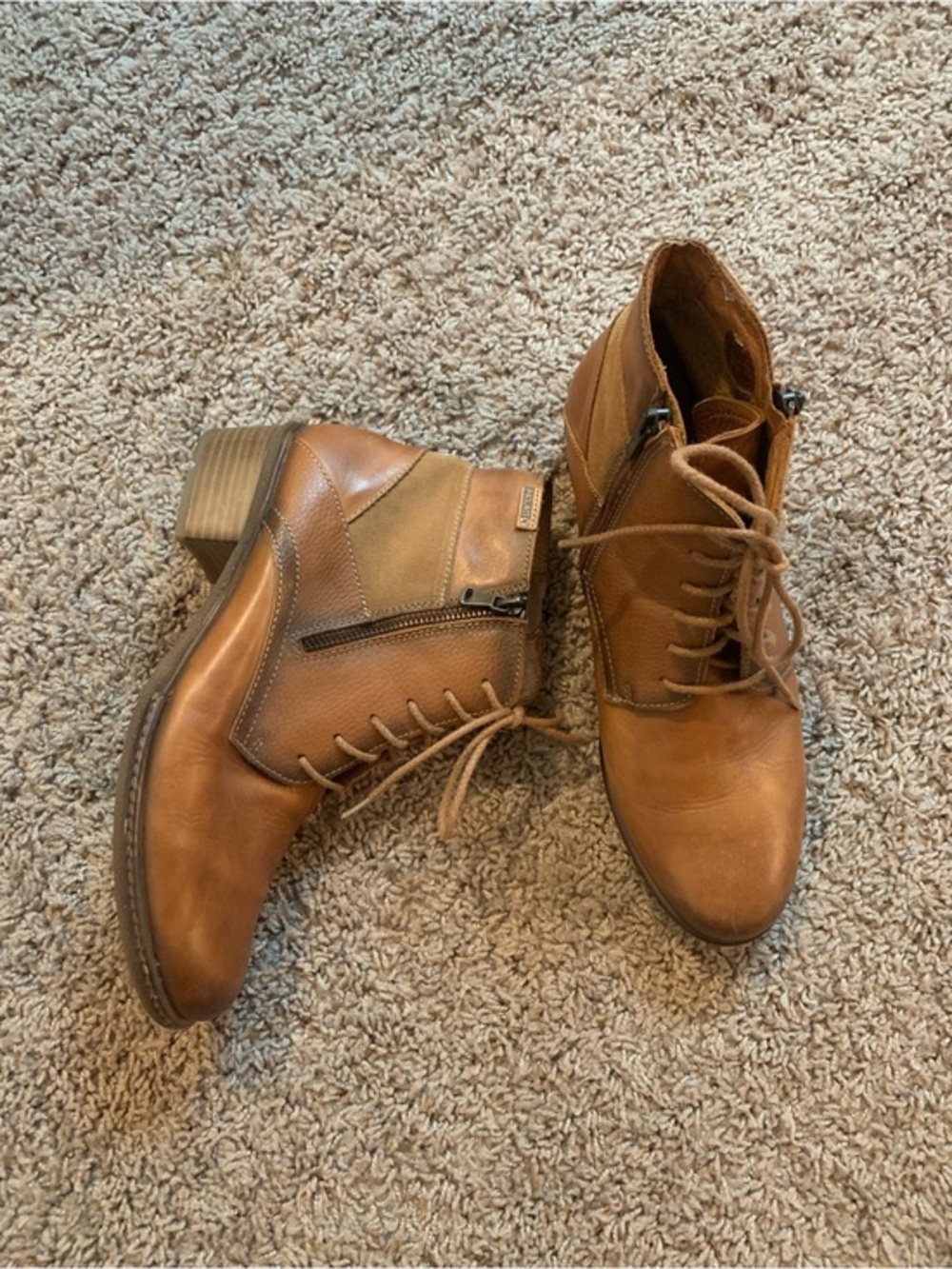 Pickolinos Leather Ankle Boots Lace Up Brown